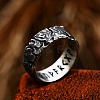 Stainless Steel Odin Norse Amulet Rune Couple Viking Rings for Men Women PW-WG894B0-01-3