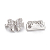 Rack Plating Brass Pave Cubic Zirconia Slide Charms KK-G464-05P-1