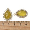 Natural Korean Jade Faceted Teardrop Pendants G-I375-01G-05-3