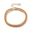Brass Beaded Double Strand Bracelets BJEW-U040-02G-02-4