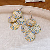 Iron Enamel Flat Round Dangle Earrings for Women WG89132-02-1