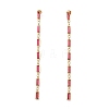 Cubic Zirconia Rectangle Dangle Stud Earrings EJEW-P206-03G-03-1