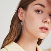 Anti-Tarnish Rhodium Plated 925 Sterling Silver Peacock with Chain Tassel Dangle Earrings JE1047A-4