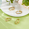 4Pcs Brass Micro Pave Cubic Zirconia Screw Carabiner Lock Charms ZIRC-DC0001-35-4
