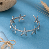 2Pcs 2 Styles Stainless Steel Open Cuff Bangles for Women BJEW-GO0002-21-3