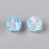 Transparent Spray Painted Glass Beads X1-EGLA-N018-4mm-06-3