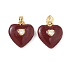 Valentine's Day Brass Micro Pave Clear Cubic Zirconia Pendants KK-C172-25G-1