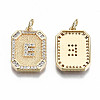 Brass Micro Pave Clear Cubic Zirconia Pendants KK-S356-234E-G-NF-2