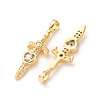 Brass Micro Pave Clear Cubic Zirconia Pendants KK-A304-27A-G-3