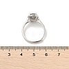 Rhodium Plated 925 Sterling Silver Moissanite Adjustable Rings for Women RJEW-U038-13P-01-5