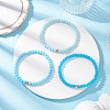3Pcs Faceted Imitation Jade & Opaque Glass Rondelle Beaded Stretch Bracelets for Women BJEW-JB12563-01-2
