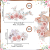  2Pcs 2 Styles 3D Flower Pattern Polyester Embroidered Lace Appliques DIY-NB0010-99-2