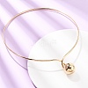 201 Stainless Steel Ball Charm Rigid Choker Necklaces for Women NJEW-Z098-05G-3