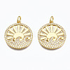 Brass Micro Pave Clear Cubic Zirconia Pendants ZIRC-N039-125-NF-1