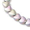 Electroplate Non-magnetic Synthetic Hematite Heart Beads Braided Bead Bracelets for Women BJEW-JB13299-3
