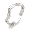 304 Stainless Steel Open Cuff Ring for Women RJEW-U014-08P-1