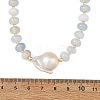 Natural Banded Agate Bead Necklaces NJEW-JN06631-4