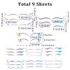 Gorgecraft 9Pcs 9 Style Laser Eye Tattoo Stickers MRMJ-GF0001-40-2