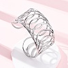 Europe and America Style 304 Stainless Steel Cuff Bangles for Women BJEW-D306-03P-1