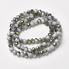 Electroplate Opaque Glass Beads Strands EGLA-A034-P4mm-S13-2