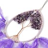 Wire Wrapped Natural Amethyst Chip Teardrop with Tree of Life Wind Chime HJEW-K067-09P-03-3