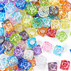 100Pcs UV Plating Transparent Acrylic European Beads TACR-TA0001-93A-3