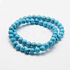 Synthetic Turquoise Round Beads Stretch Bracelets BJEW-G550-08-6mm-1