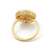 Flat Round Brass Micro Pave Clear Cubic Zirconia Finger Rings RJEW-G309-41G-3