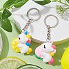 2Pcs 2 Styles Cartoon Unicorn PVC Plastic Keychain KEYC-JKC00675-2