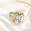 Brass with Crystal Rhinestone Finger Rings FS-WG7BD91-01-4