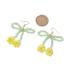 Flower & Bowknot Glass Beaded Dangle Earrings EJEW-TA00518-3