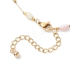 Dyed Rice Natural Shell & 304 Stainless Steel Link Chain Anklets AJEW-AN00727-5
