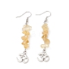 Natural Citrine Chips Dangle Earrings EJEW-G336-01AS-06-2