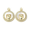 Gesture Theme Brass Micro Pave Cubic Zirconia Pendants KK-G485-18E-G-1