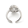Brass Letter Open Cuff Rings for Women RJEW-G313-01O-P-3