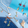 Alloy Enamel Sea Horse & Butterfly Pendant Locking Stitch Markers HJEW-AB00008-4