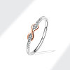 Brass Micro Pave Cubic Zirconia Finger Rings for Women FS-WGAD63B-03-1