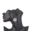 304 Stainless Steel Glass Seed Beads Snowflake Dangle Earrings EJEW-MZ00537-02-2