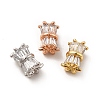 Rack Plating Brass Micro Pave Cubic Zirconia Beads KK-C010-45-1