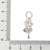 925 Sterling Silver Pave Cubic Zirconia with Enamel Pendants STER-G047-01D-3