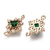 Brass Micro Pave Cubic Zirconia Links Connectors X-KK-R111-014-A01-2
