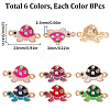 SUNNYCLUE 48pcs 6 Colors Alloy Enamel Connector Charms ENAM-SC0004-22-2