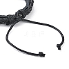 PU Leather & Waxed Cords Triple Layer Multi-strand Bracelets BJEW-G709-01B-3