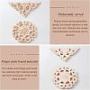 SUPERFINDINGS 5Pcs Rubber Wooden Carved Decor Applique WOOD-FH0001-87-2