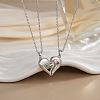 2Pcs Brass Micro Pave Cubic Zirconia Magnetic Pendant Necklaces with 304 Stainless Steel Cable Chain WG04DA7-03-1