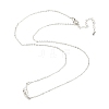 Pea Shaped Plastic Imitation Pearl Pendant Necklace with Brass Cable Chains NJEW-F316-01P-2