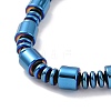 Synthetic Hematite & Brass Column Beaded Necklace Bracelet with Magnetic Clasps SJEW-G079-01A-4