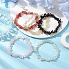 12 Constellation Natural Mixed Gemstone Chip Beaded Stretch Bracelets Sets for Women Men BJEW-JB10264-10-5