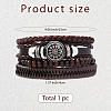 1Pc Cowhide & Imitation Leather Cord Knitted Multi-strand Bracelets AJEW-GF0011-50B-2