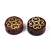 Natural Sandalwood Mala and Brass Finding Beads WOOD-T032-33B-2